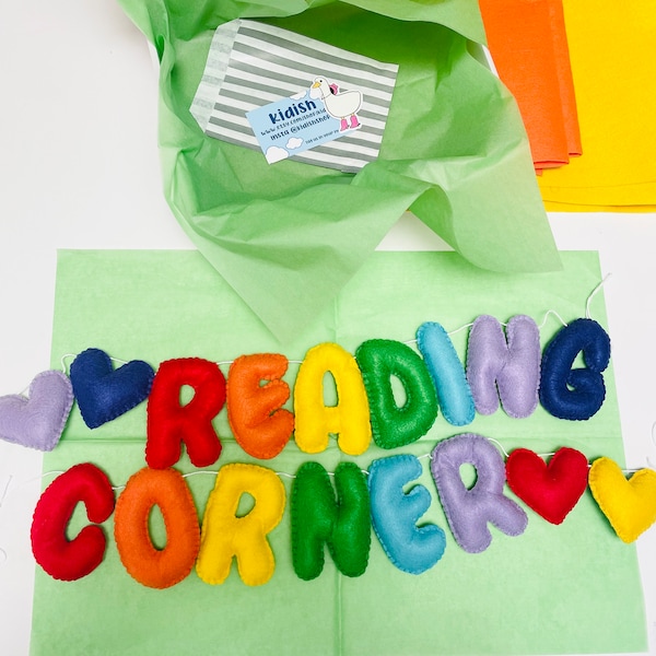 Rainbow Reading Corner Banner, Story Corner Sign, Reading Nook bunting, Classroom Display, Classroom Decor, Cosy Corner, Book Nook Banner