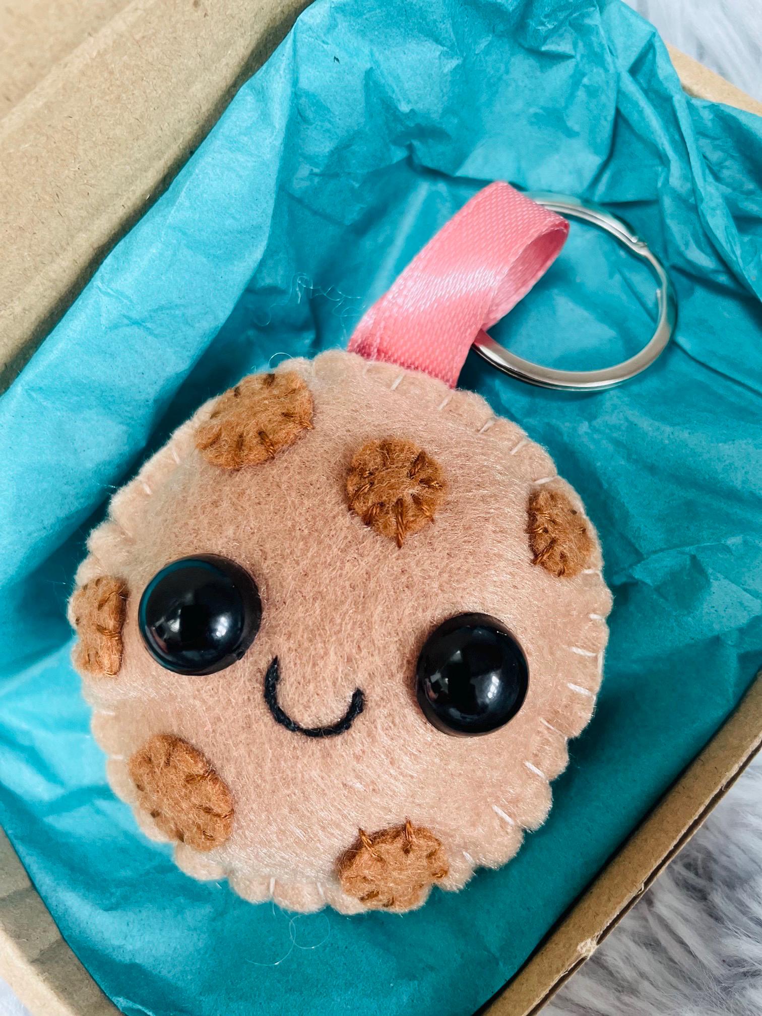 Porte-Clés En Peluche Cookie Mignon - Pendentif Doux Avec Pépites De Chocolat Pour Sac à Dos Ou Clés