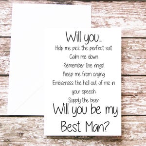 Will you be my Best Man Card, Best Man Proposal, Funny Best Man card, Best Man Ask, Best Man Duties, Best Man Questions, Card for Best Man image 5