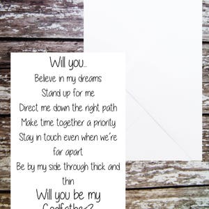 Printable Will You Be My Godfather Card, Digital Download Card