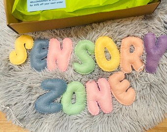 Felt Sensory Zone Banner: SEN Classroom Decoration, child Bedroom Decoration, play room wall hanging