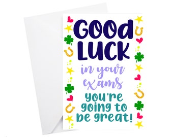 Good Luck in your exams card, GCSE card, A Level card, Exam Good Luck card, GCSE Good Luck card, A Level good luck, Good luck gift, SAT card