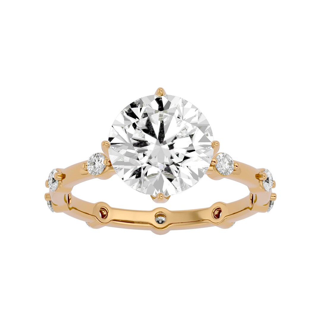 Grapevine Engagement Ring 2 Carat Round Lab-grown Diamond Center With ...