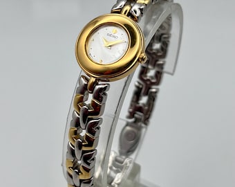 1995 Vintage Womens Seiko 1N00-1C70 Two-Tone Bracelet Quartz Watch