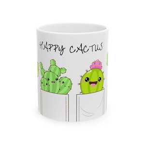 Gardner Cactus Mug, Succulent Coffee Cup, Plant Lover Tea Mug, Botanical Ceramic Mug, Southwest Cactus Drinkware, Desert Greenery Decor