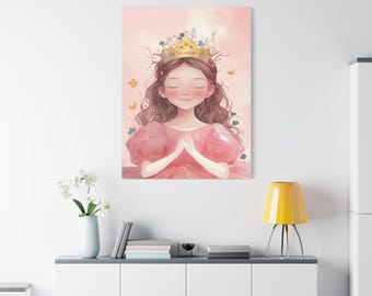 Wunderliche Prinzessin Leinwand Druck: Kinderzimmer Märchen Kunst