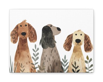 Dog Portrait Canvas Art: Pet Lover Wall Decor, Sustainable Pine Wood