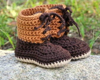 Baby Booties, Crochet Cotton Baby Boots, Winter Style Boots size 0 to  18 months