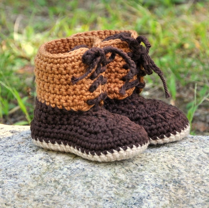Baby Booties, Crochet Cotton Baby Boots, Winter Style Baby Boots image 1