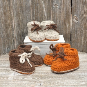 Gehäkelte Baby Booties, Tie-Up-Wander-Stil