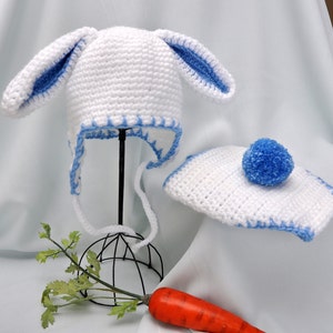 Bunny Hat and Diaper Cover, Easter Rabbit Hat and Diaper Cover in size Newborn, 0-6 months and 6 to 12 Months image 4