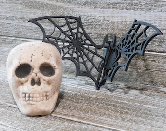 Halloween Bats, 3D Bats, Table Decor, Halloween Decor, Halloween Decoration, Gothic, Wooden Bats, Spider Web, Jack o Lantern, Skull, Mantle