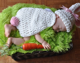 Bunny Rabbit Hat and Cape Photo Prop, Cotton Bunny Hat