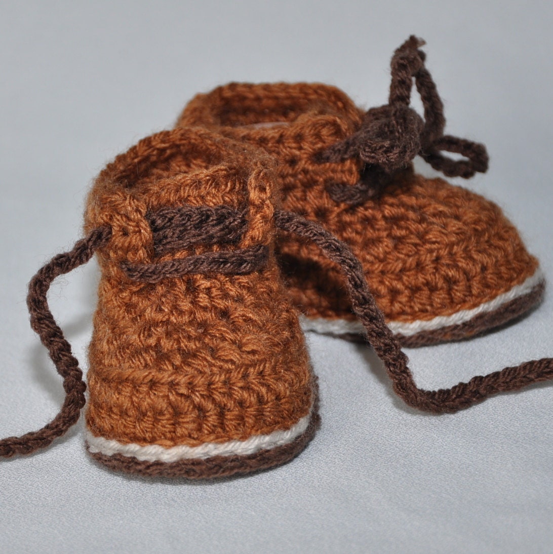 Crochet Baby Booties Baby Hiking Boots Tie Baby Booties Etsy