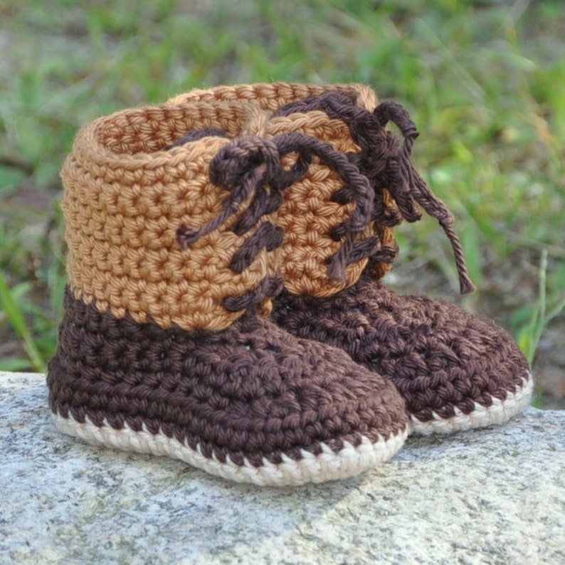 Baby Booties, Crochet Cotton Baby Boots, Winter Style Baby Boots image 2