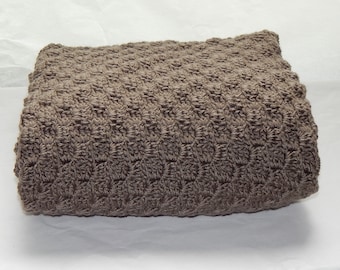 Baby Blanket, Soft Silkey Brown Blanket, Afghan for Baby