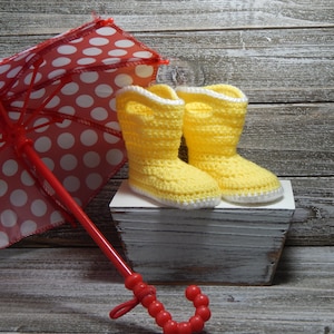 Crochet Baby Boots, Baby Booties, Baby Galoshes, Baby Rain Boots