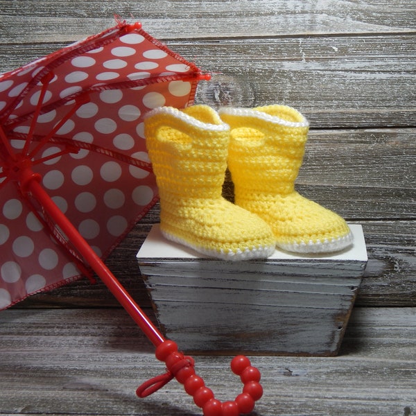 Bottes de bébé au crochet, chaussons pour bébé, galoches pour bébé, bottes de pluie pour bébé