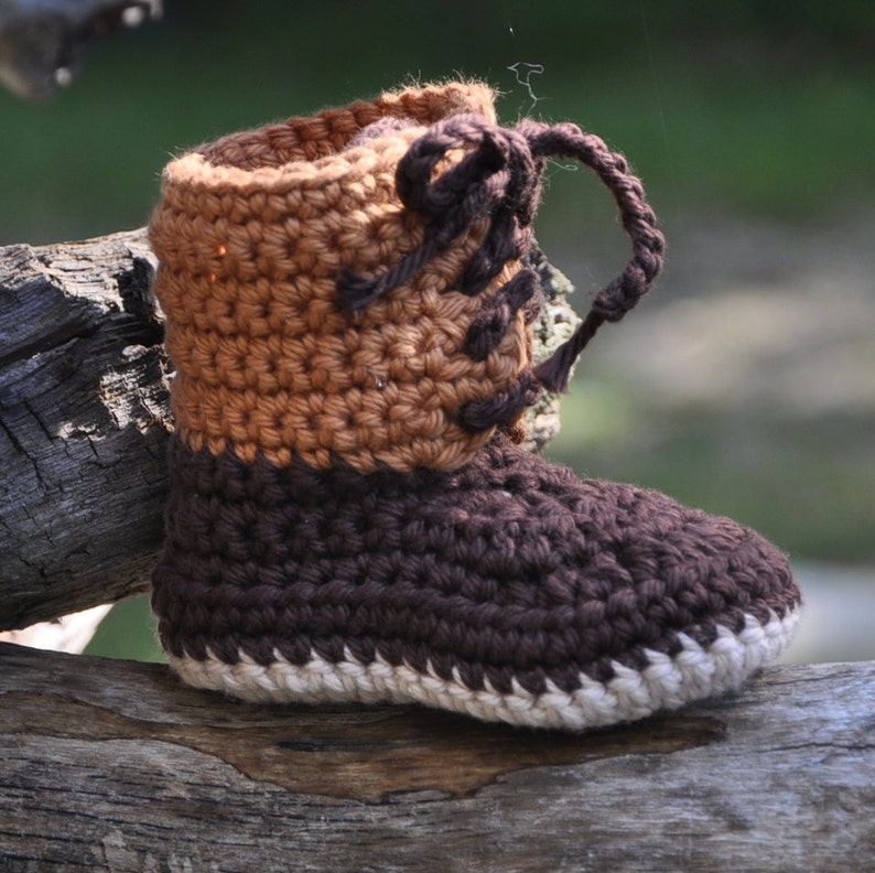 Baby Booties, Crochet Cotton Baby Boots, Winter Style Baby Boots image 5