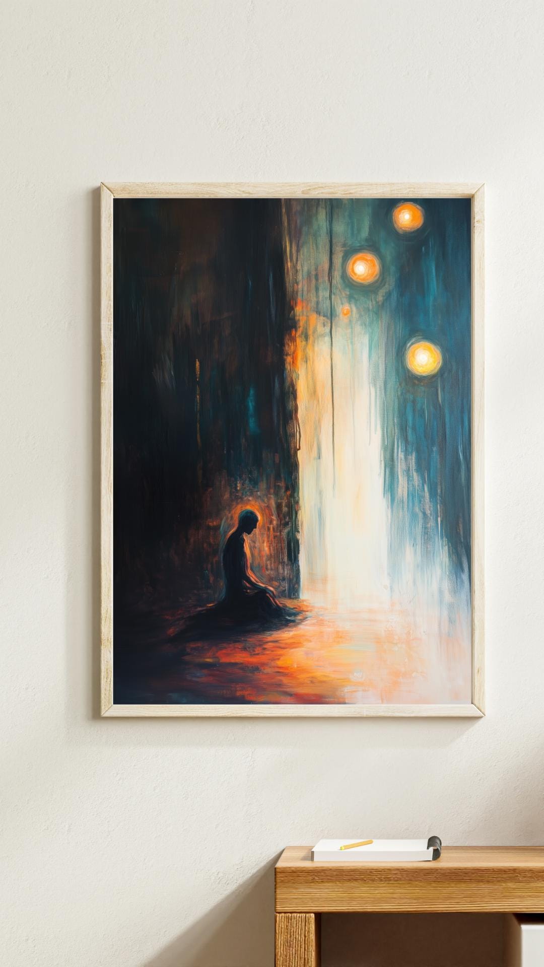 Threshold of Light – Meditative Abstract Figure Art | Spiritual