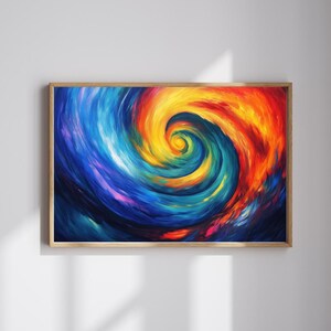 Color Vortex – Abstract Rainbow Swirl Painting | Bold Energy Art | Vibrant Color Explosion Wall Decor