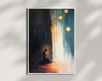 Threshold of Light – Meditative Abstract Figure Art | Spiritual