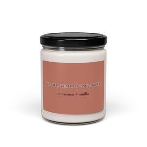 Cinnamon Vanilla Scented Soy Candle - Cozy Gift for Home, Relaxation, Aromatherapy, Self-Care, Housewarming