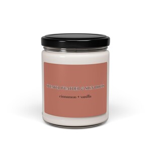 Cinnamon Vanilla Scented Soy Candle - Cozy Gift for Home, Relaxation, Aromatherapy, Self-Care, Housewarming