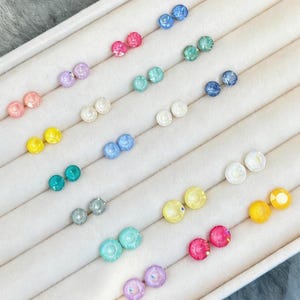 Pendientes minimalistas Swarovski Macaron A pair: acero de titanio, 6/8 mm