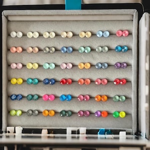 Minimalist Swarovski Crystal A pair Stud Earrings: Color Candy Macaron Titanium Steel