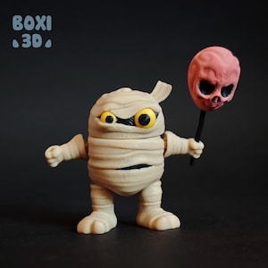Mummy - flexi - articulated - cute - STL file for 3D printing - print in place - Includes STL and 3MF files.