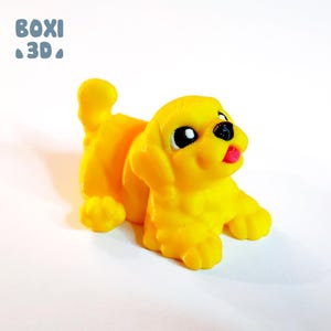 Golden Retreiver - flexi - articulated - cute - STL file for 3D printing - print in place - Includes STL and 3MF files.