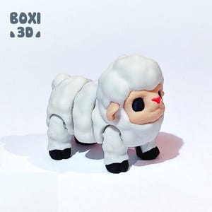 Little Sheep - flexi - articulated - cute - STL file for 3D printing - print in place - Includes STL and 3MF files.