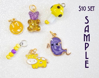 Intersex Charm Set, Intersex Jewelry, Queer Pride Month, DIY Jewelry, Intersex Flag, LGBTQIA+ Pride, Intersex Pride, Purple Yellow