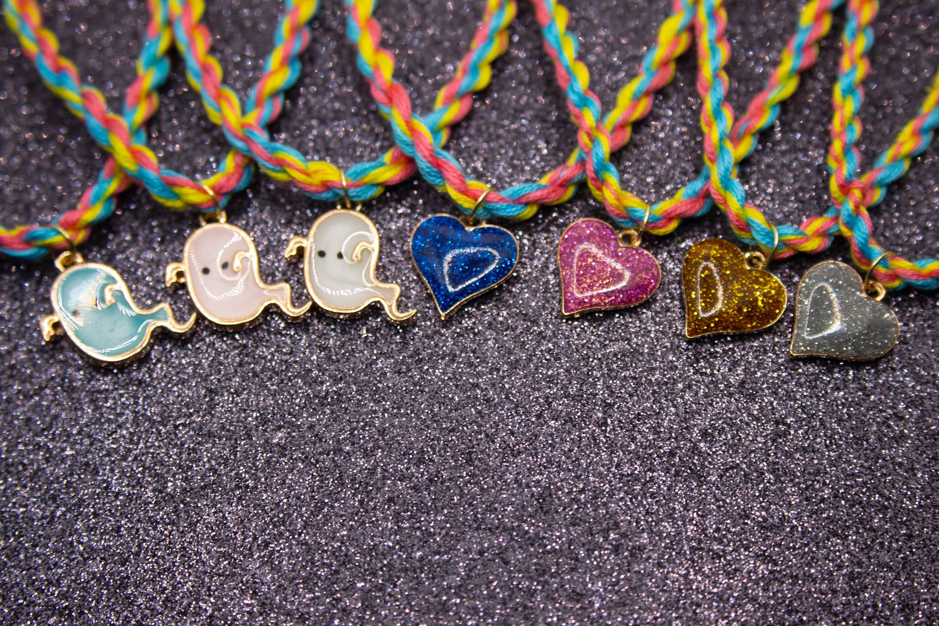 Pansexual Flag Friendship Bracelet Pastel Pink Ghost Charm | Etsy
