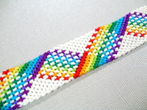 Rainbow plaid friendship bracelet deals