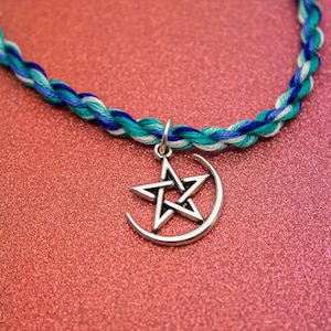 Gay Pride Flag, Star in Moon Charm, Rope Bracelet, Men Loving Men, MLM Pride Flag, LGBT Pride Bracelet, Unique Gift, Queer Pride Month