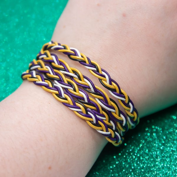 Nonbinary Pride Leather Wrap Bracelet, Nonbinary Flag, Genuine Leather, Braided Friendship Bracelet, Queer Pride Month, LGBT Pride Bracelet