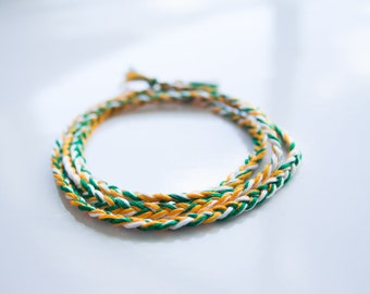 Ireland Braided Friendship Bracelet, Wrap Bracelet in Orange, Green, and White, Irish Bracelet, St. Patrick's Day, Patriotic Jewelry