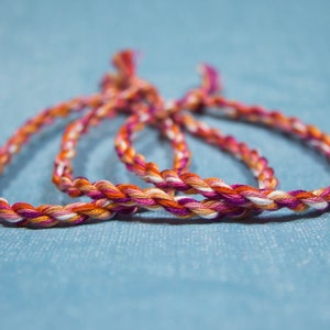 Lesbian Pride Twist Bracelet: Orange Pink White LGBTQ Anklet