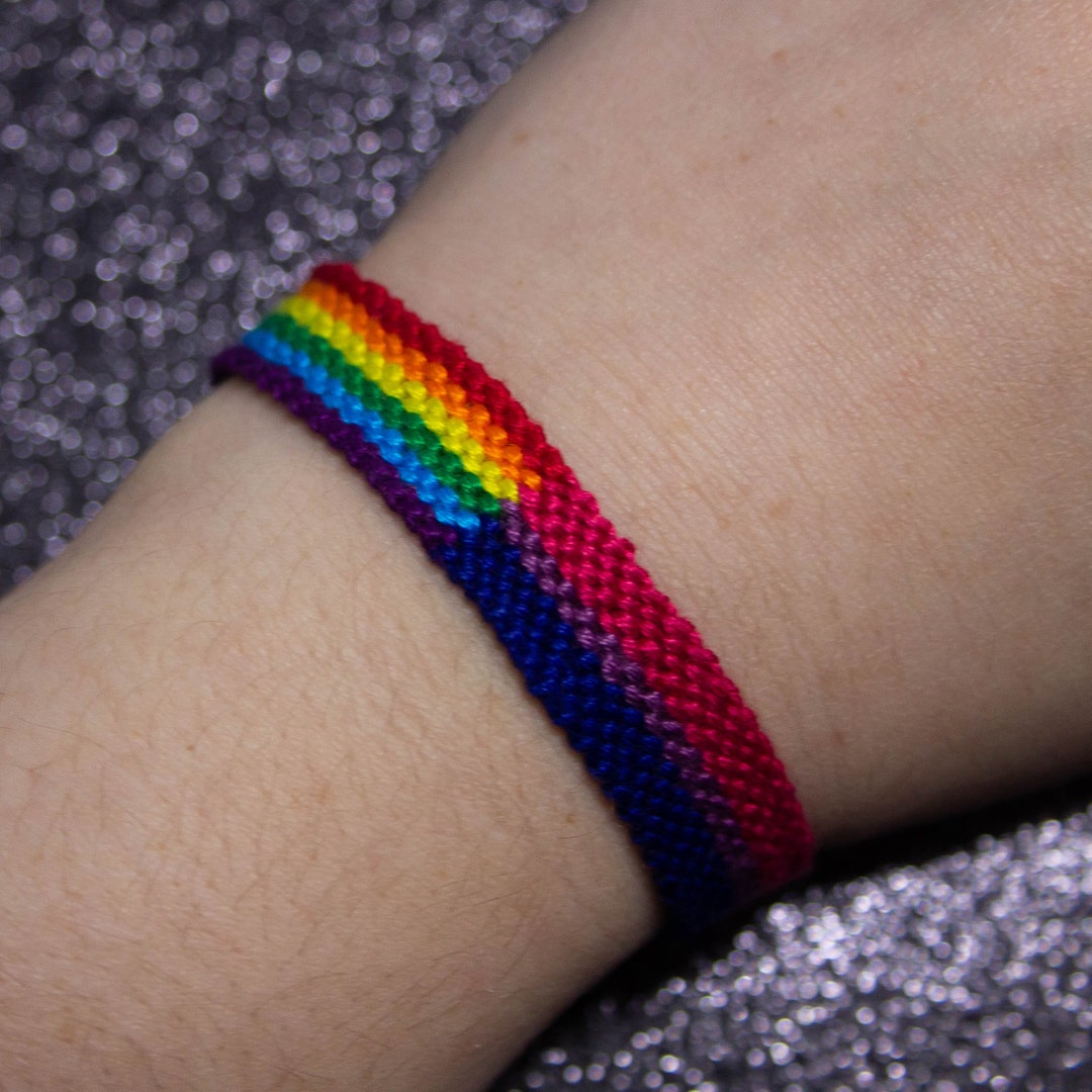 Rainbow Bisexual Pride Bracelet: Adjustable Cotton Friendship