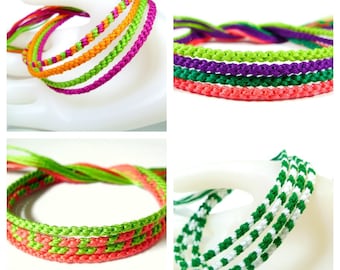 Bracelets for Four, Custom Friendship Bracelets, You Choose Colors, Team Colors Bracelets, School Colors, Party Favors, Handmade Bracelets