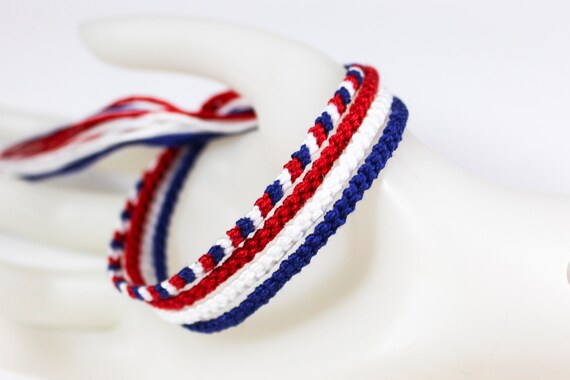 Red white blue friendship bracelet sale