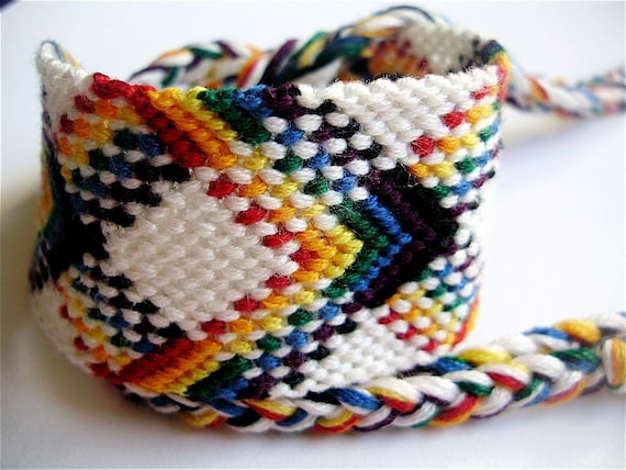 Rainbow plaid friendship bracelet deals