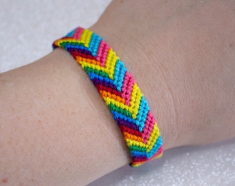 Pansexual Pride, Rainbow Bracelet, Pansexual Flag, LGBTQ Pride Bracelet, Adjustable Anklet, Gay Pride Month, Queer Pride, Chevron Bracelet