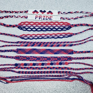 Bisexual Pride Friendship Bracelets - Choose Pattern - LGBT Pride Bracelet - Adjustable Ankle Bracelet - Gift for Him or Her - Bisexual Flag