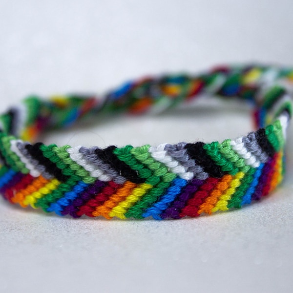 Aromantic Pride, Rainbow Bracelet, Aromantic Flag, LGBTQ Pride Bracelet, Adjustable Anklet, Gay Pride Month, Queer Pride, Chevron Bracelet