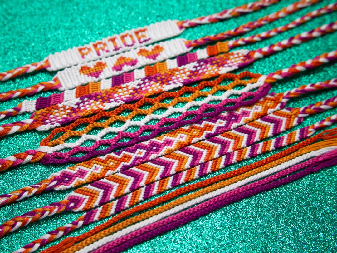 Lesbian Pride Friendship Bracelets Choose Pattern LGBT Pride Bracelet Adjustable Ankle Bracelet Unique Gift for Her Boho Jewelry Etsy