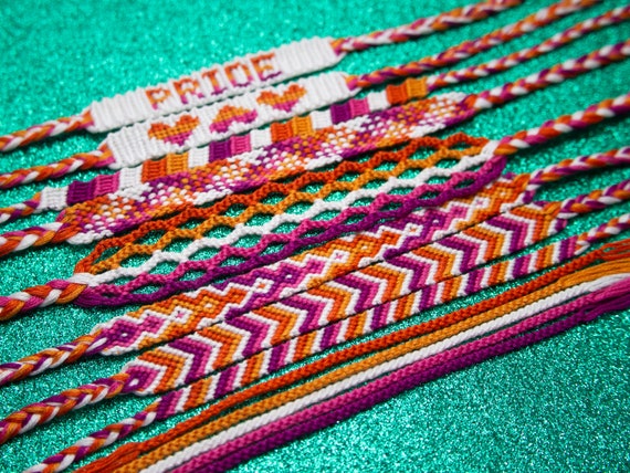 Lesbian Pride Friendship Bracelets Choose Pattern LGBT Pride