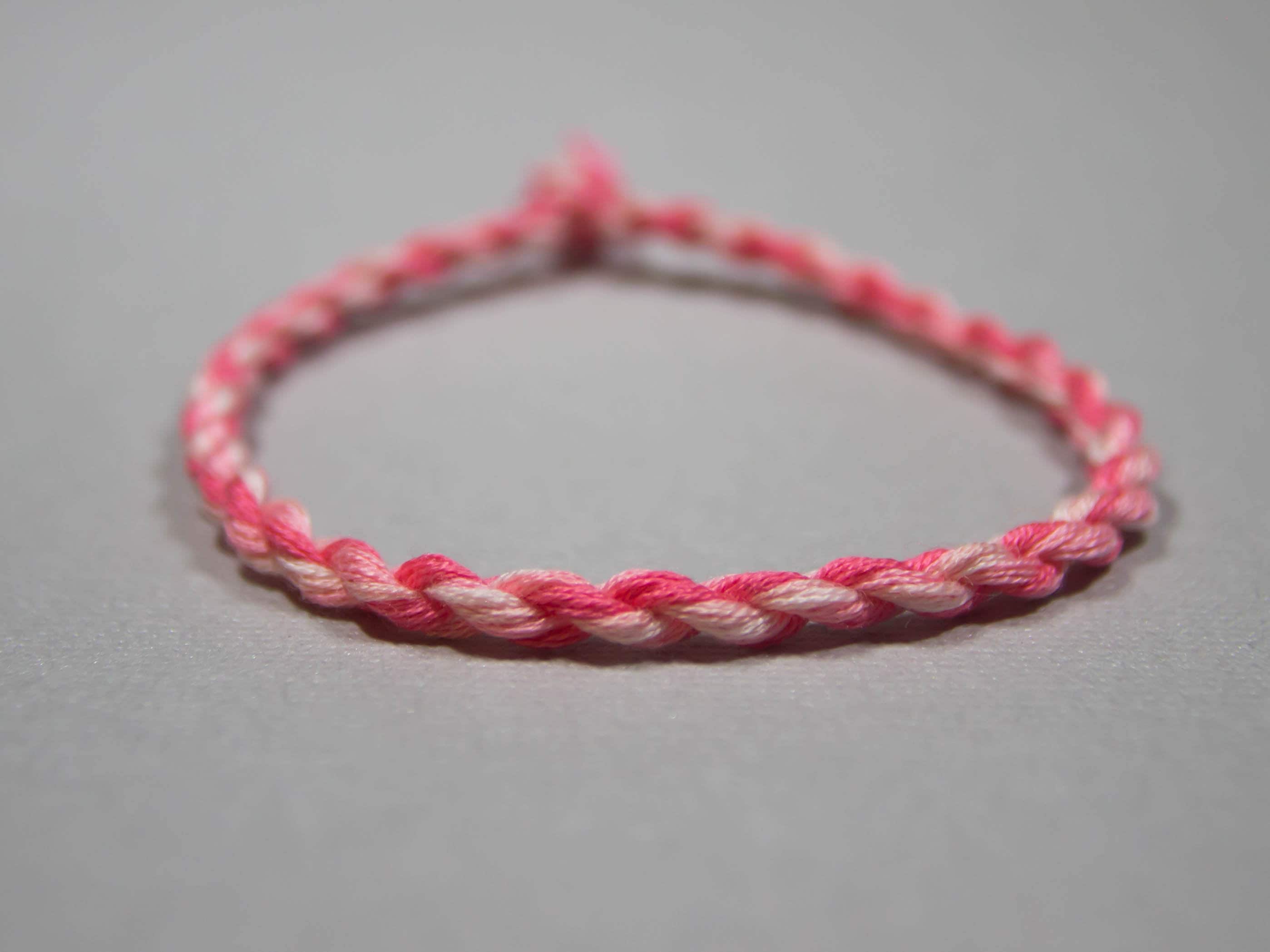 Pink Twist Friendship Bracelet: Adjustable Cotton Braid - Etsy